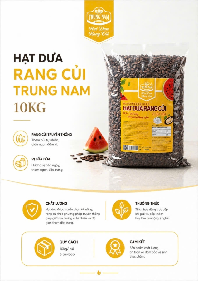 Hạt dưa Trung Nam 10kg vị sữa dừa